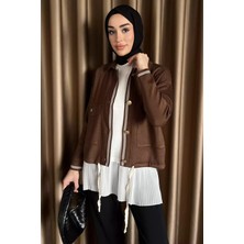 Julude Bisiklet Yaka Sıfır Kol Piliseli Içlik Tunik P-00015351