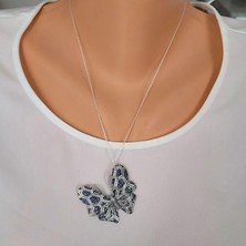 Nusret Takı 925 Ayar Gümüş Büyük Kelebek Kolye