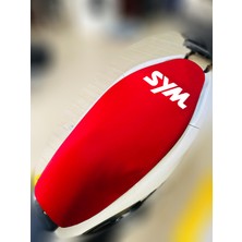 ULTRASHOP Sym Jet x  Kırmızı Sele Kılıfı Su Geçirmez Motosiklet Sele Kılıfı Logolu Sele Koltuk Kılıfı-X