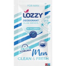 Lozzy Erkekler Için Deodorant Mendilleri -Okyanus Kokulu - Doğal ve Etkili Vegan Içerikler - Alüminyumsuz - Plastiksiz - Ph Dengeli - Hipoalerjenik - 30'lu Paketi