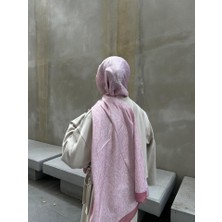 Pamuklu Soft Inci Desen Şal-Pudra