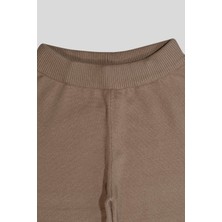 Beli Lastikli Wide Leg Örme Triko Kadın Pantolon