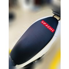 Apachi Beauty Siyah Kumaş Motosiklet Sele Kılıfı Logolu Penye Sele Koltuk Kılıfı-A