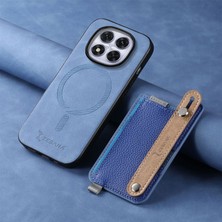 Xiaomi Poco X7 Uyumlu Kılıf Zebana 2in1 Kartlıklı Best Deri Kılıf Mavi