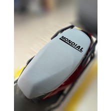 ULTRASHOP Mondial 125 Elegante Gri Sele Kılıfı Su Geçirmez Motosiklet Sele Kılıfı Logolu Sele Koltuk Kılıfı-X