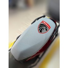 ULTRASHOP Falcon Mocco 50 Gri Sele Kılıfı Su Geçirmez Motosiklet Sele Kılıfı Logolu Sele Koltuk Kılıfı-X