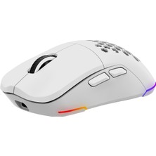 Rampage Blink PRO Bluetooth-Kablosuz-Kablolu Rgb Şarjlı 24000 Dpı 3311 Hafif Gaming Mouse Oyuncu Mouse Beyaz