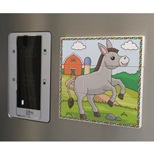 Manyetik Blok Çift Taraflı 9 Parçalı Mıknatıslı Puzzle 2 Görsel Köpek-Eşek Yapboz