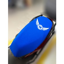 ULTRASHOP Yukı Casper S 50 Mavi Sele Kılıfı Su Geçirmez Motosiklet Sele Kılıfı Logolu Sele Koltuk Kılıfı-X