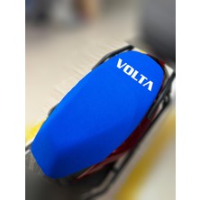 Volta Apec 125 Mavi Kumaş Motosiklet Sele Kılıfı Logolu Penye Sele Koltuk Kılıfı-S