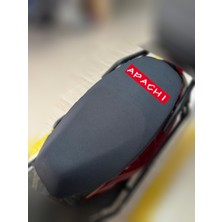 Apachi Alfa 50 Siyah Kumaş Motosiklet Sele Kılıfı Logolu Penye Sele Koltuk Kılıfı-S