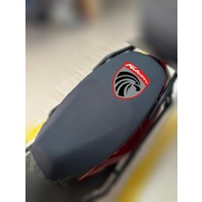 ULTRASHOP Falcon Tecno 50 Efı Siyah Sele Kılıfı Su Geçirmez Motosiklet Sele Kılıfı Logolu Sele Koltuk Kılıfı-X