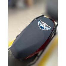 Altai Uma 50 Siyah Kumaş Motosiklet Sele Kılıfı Logolu Penye Sele Koltuk Kılıfı-S