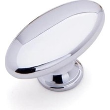 Dizaynaks Oval Zamak Krom Tekli Düğme Kulp