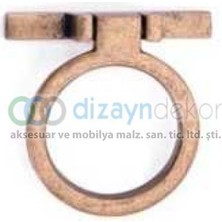 Dizaynaks Antik Bronz Yuvarlak Sallantılı Kulp 16 Mm