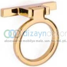 Dizaynaks Altın Yuvarlak Sallantılı Kulp 16 Mm