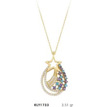 Harem Altın 14 Ayar Kayan Yıldız Motifli Altın Kolye KLY1733