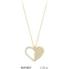 Harem Altın 14 Ayar Altın Taşlı Kalp Kolye KLY1827