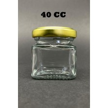 10 Adet Metal Gold Kapaklı Cam 40CC Mini Baharat Süs Saklama Kabı Kavanozu