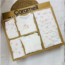 Caramell Hastane Çıkışı 10 Lu Yazlık Özel Üretim Cherry (Vişne) Desenli Müslin Pembe ve Ekru// 2125