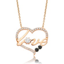 Tesbihayal Gümüş Kalp Love Bayan Kolye