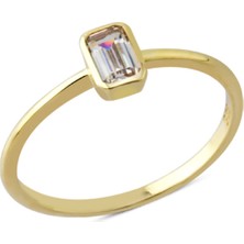 Harem Altın 14 Ayar Altın Sıvamalı Baget Taş Yüzük YZK115A