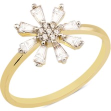 Harem Altın 14 Ayar Altın Çiçek Baget Yüzük YZK015