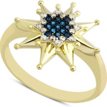 Harem Altın 14 Ayar Altın Siyah Taşlı Yıldız Model Yüzük YZK066A