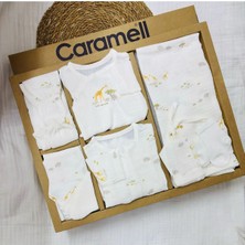 Caramell Hastane Çıkışı 10 Lu Yazlık Özel Üretim Safari  (Zürafa ) Desenli Müslin Mavi ve Ekru// 2126