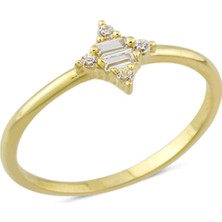 Harem Altın 14 Ayar Altın Taşlı Minimal Yüzük YZK165