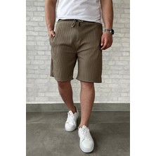 Mishar İtalia Bel Bağcıklı Çizgi Desenli Erkek Şort P-00015947