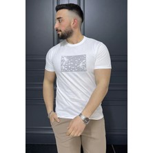 Mishar İtalia Erkek Bisiklet Yaka Baskılı Tişört P-00015990