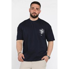 Mishar İtalia Oversize Baskılı Bisiklet Yaka Erkek Tişört P-00015998