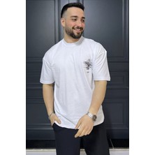 Mishar İtalia Oversize Baskılı Bisiklet Yaka Erkek Tişört P-00015998