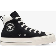 Converse Chuck Taylor All Star Puff Lift Kadın Siyah Süet Sneaker.001