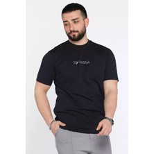 Mishar İtalia Erkek Silikon Kabartma Yazı Baskılı Bisiklet Yaka Tişört P-00015047