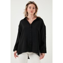 Fashion Friends Oversize Cep Detaylı Uzun Kollu Gömlek Bayan Gömlek 25Y0571K1