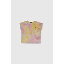United Colors Of Benetton Desenli Regular Fit Bisiklet Yaka T Shirt Kız Çocuk T Shirt BNTG21783