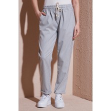 Fashion Friends Comfort Fit Lastikli Çizgili Pantolon Bayan Pantolon 25Y0344K1