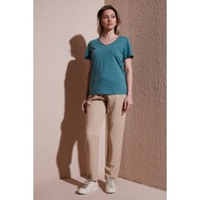 Fashion Friends Comfort Fit Yüksek Bel Düz Paça Pantolon Bayan Pantolon 25Y0477K1