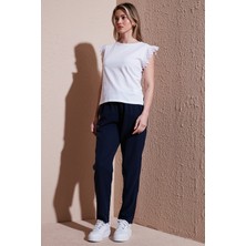 Fashion Friends Comfort Fit Yüksek Bel Düz Paça Pantolon Bayan Pantolon 25Y0477K1