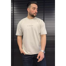 Mishar İtalia Erkek Silikon Yazı Baskılı Kendinden Desenli Tişört P-00015317