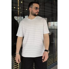 Mishar İtalia Bisiklet Yaka Çizgi Desenli Erkek Tişört P-00015553