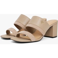 Leather & Suede Block Heel Mule