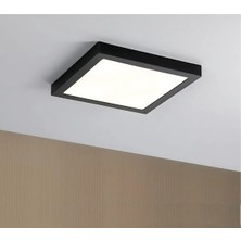 30 x 30 24W Büyük Boy Siyah Kasa LED Panel Avize Armatür Salon Banyo, Balkon, Tuvalet ve Wc Lambası