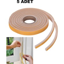 5 Adet Kapı Pencere Isı Yalıtım Süngeri Yapışkanlı Pencere Rüzgar Bandı 18MM x 2,5 mt