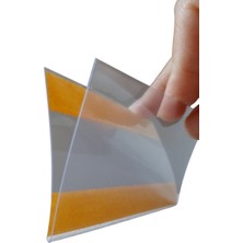 50 Adet Pvc  2 Bantlı Raf Önü  Etiketliği, Şeffaf Çift Taraflı BANTLI,5X10 cm