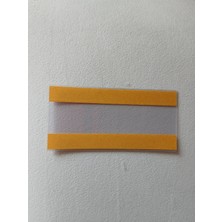 50 Adet Pvc  2 Bantlı Raf Önü  Etiketliği, Şeffaf Çift Taraflı BANTLI,5X10 cm