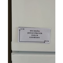 50 Adet Pvc  2 Bantlı Raf Önü  Etiketliği, Şeffaf Çift Taraflı BANTLI,5X10 cm