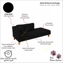Bella Siyah Rahat Dinlenme Koltuğu Puf Koltuk Kanepe Josefin Koltuk Psikolog Koltuğu Terapi Koltuğu Bekleme Koltuğu